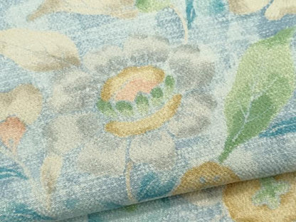 平和屋着物▽上質な小紋　単衣　草花文　正絹　逸品　CABF6492ou