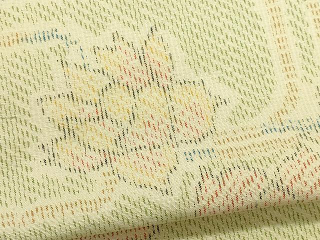 平和屋着物▽上質な紬　単衣　枝花文　正絹　逸品　CABF6494ou
