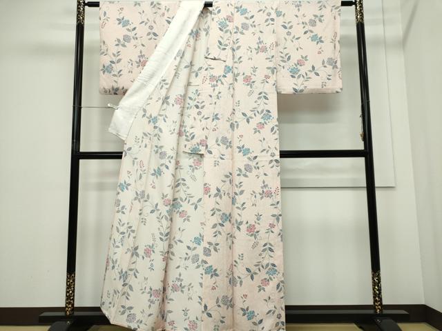 平和屋着物▽上質な小紋　単衣　蔦の葉花文　正絹　逸品　CABF6502ou