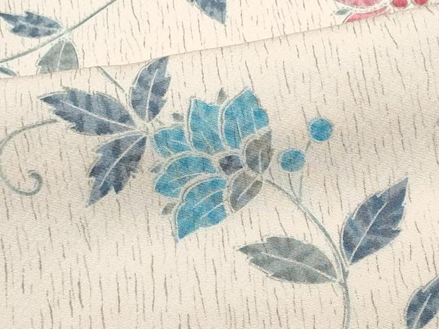 平和屋着物▽上質な小紋　単衣　蔦の葉花文　正絹　逸品　CABF6502ou