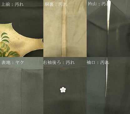 平和屋着物■豪華黒留袖 駒刺繍 葡萄蔦の葉文 暈し染め 金彩 正絹 逸品 CABF6509ou