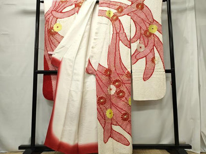 平和屋着物■豪華振袖 駒刺繍 絞り 舞花文 正絹 逸品 CABF6522ou