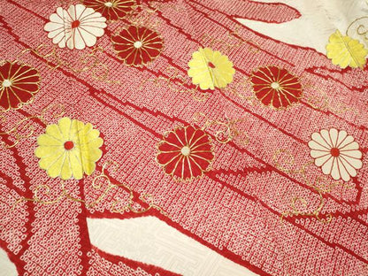 平和屋着物■豪華振袖 駒刺繍 絞り 舞花文 正絹 逸品 CABF6522ou