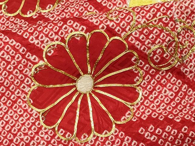 平和屋着物■豪華振袖 駒刺繍 絞り 舞花文 正絹 逸品 CABF6522ou