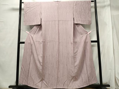 平和屋着物■上質な色無地 竹間道地紋 牡丹鼠色 正絹 逸品 CABF6531ou