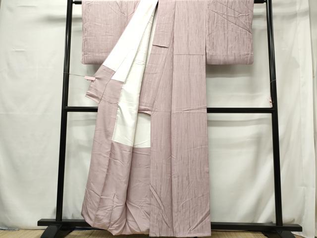 平和屋着物■上質な色無地 竹間道地紋 牡丹鼠色 正絹 逸品 CABF6531ou