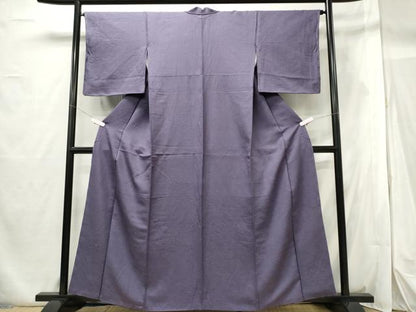 平和屋着物■上質な色無地 草花地紋 紫苑色 正絹 逸品 CABF6532ou