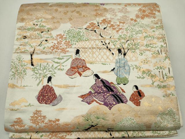平和屋着物◎六通柄袋帯 唐織 大原三千院の図 金糸 正絹 逸品 CABF6544ou