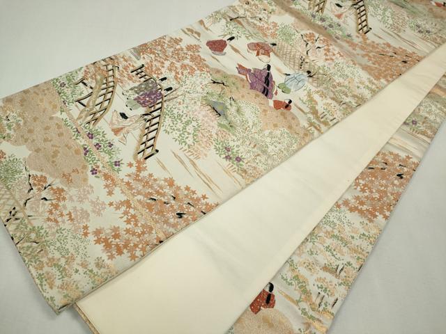 平和屋着物◎六通柄袋帯 唐織 大原三千院の図 金糸 正絹 逸品 CABF6544ou