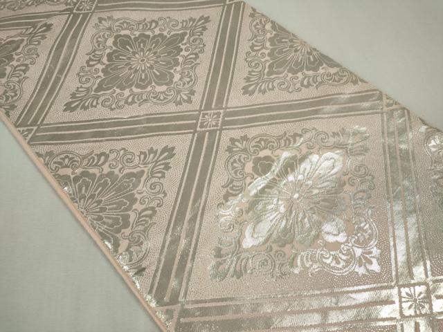 平和屋着物◎六通柄袋帯 オリエント菱紋 銀糸 やまと誂製 正絹 逸品 CABF6545ou
