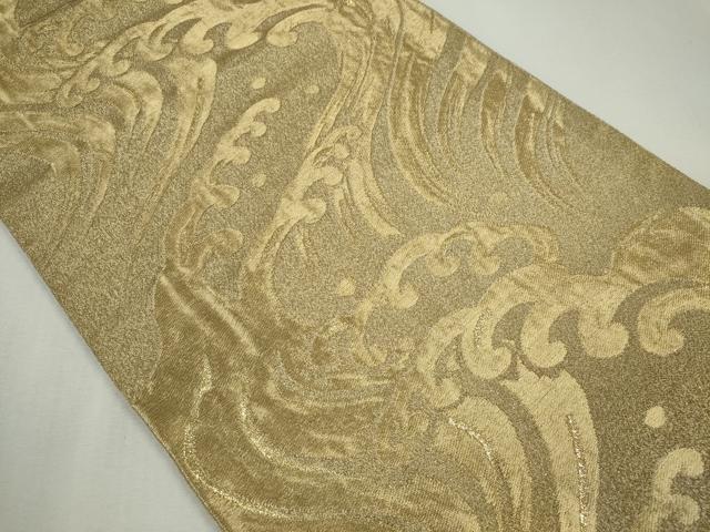 平和屋着物◎六通柄袋帯 立波文 金糸 正絹 逸品 CABF6546ou