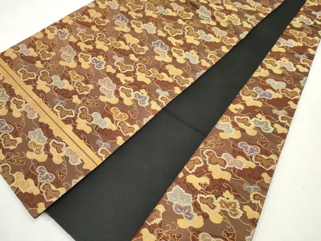 平和屋着物◎全通柄袋帯 唐草文 金糸 正絹 逸品 CABF6553ou