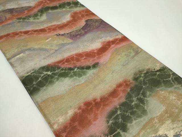 平和屋着物◎六通柄 京袋帯 霞文 金糸 正絹 逸品 CABF6557ou