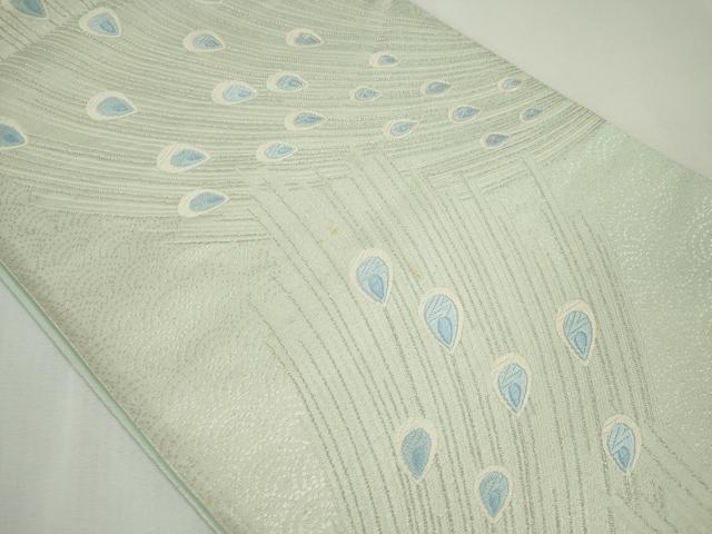 平和屋着物◎六通柄袋帯 唐織 孔雀羽文 金糸 正絹 逸品 CABF6579ou