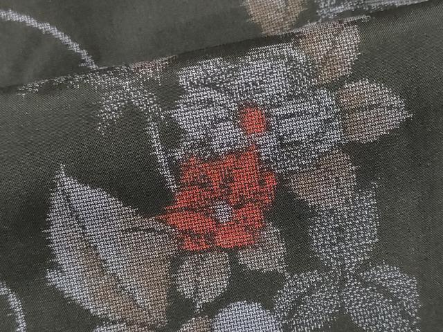 平和屋着物□上質な紬 蔦の葉文 正絹 逸品 未使用 CABF6591ou