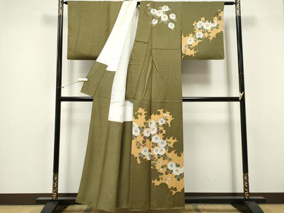 平和屋着物■訪問着 草花文 金彩 正絹 逸品 CABF6592ou