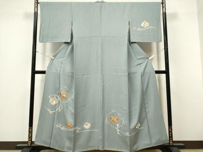 平和屋着物■訪問着 刺繍 草花文 金彩 正絹 逸品 CABF6595ou