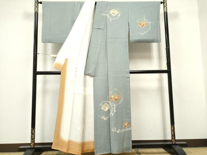 平和屋着物■訪問着 刺繍 草花文 金彩 正絹 逸品 CABF6595ou