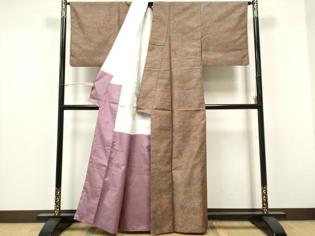 平和屋着物■上質なお召 吉祥文 正絹 逸品 CABF6597ou