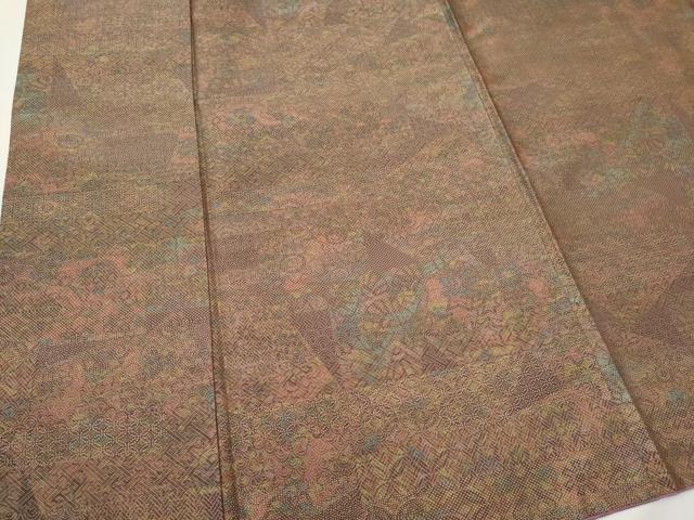 平和屋着物■上質なお召 吉祥文 正絹 逸品 CABF6597ou
