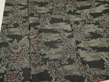 平和屋着物■上質な紬 霞草花文 正絹 逸品 未使用 CABF6599ou