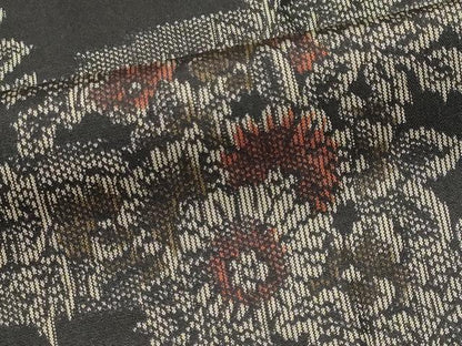 平和屋着物■上質な紬 霞草花文 正絹 逸品 未使用 CABF6599ou