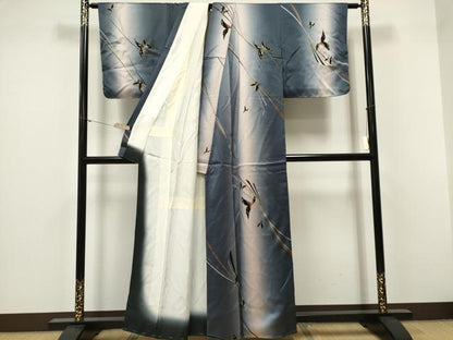 平和屋着物■上質な小紋 舞蝶文 暈し染め 金彩 正絹 逸品 CABF6601ou
