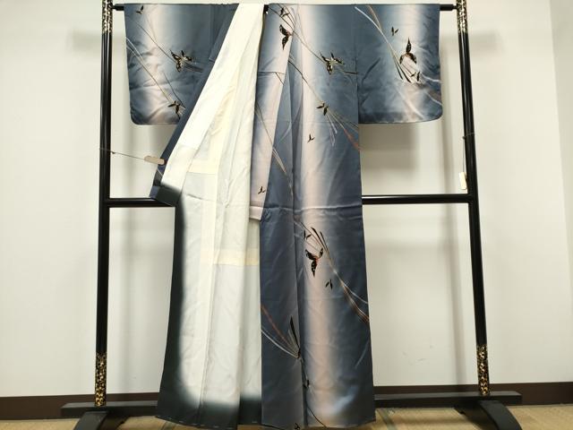 平和屋着物■上質な小紋 舞蝶文 暈し染め 金彩 正絹 逸品 CABF6601ou