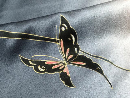 平和屋着物■上質な小紋 舞蝶文 暈し染め 金彩 正絹 逸品 CABF6601ou