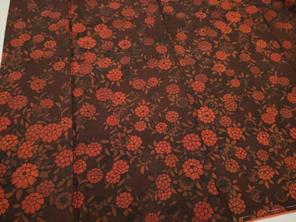 平和屋着物■上質な紬　草花文　正絹　逸品　CABF6603ou