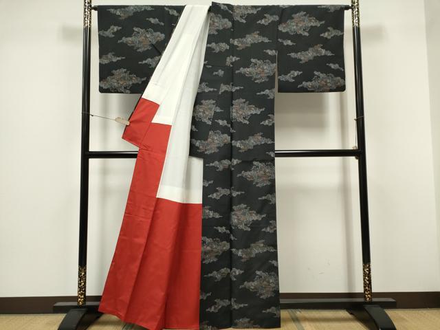 平和屋着物■上質な紬 風景文 正絹 逸品 CABF6604ou