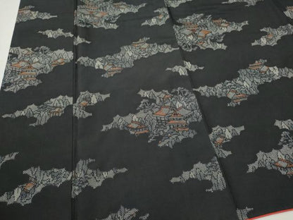 平和屋着物■上質な紬 風景文 正絹 逸品 CABF6604ou