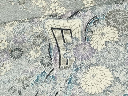平和屋着物■上質な小紋 御所車花文 正絹 逸品 CABF6605ou