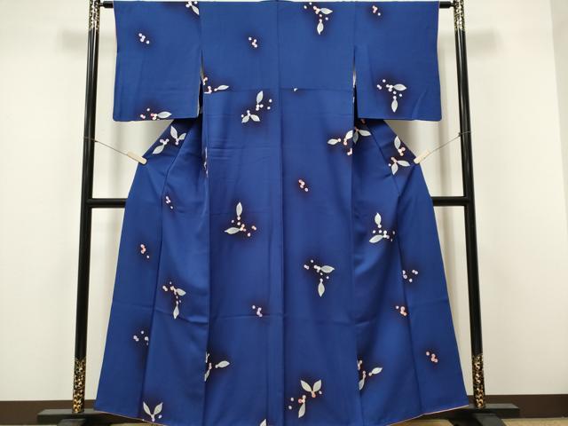 平和屋着物■上質な小紋 舞葉文 暈し染め 正絹 逸品 CABF6609ou