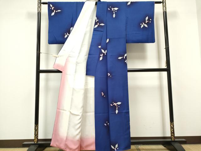 平和屋着物■上質な小紋 舞葉文 暈し染め 正絹 逸品 CABF6609ou
