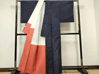 平和屋着物■上質な紬　楓文　正絹　逸品　未使用　CABF6610ou
