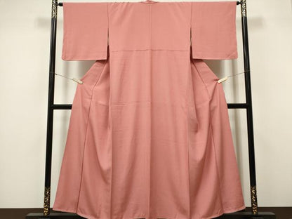 平和屋着物■江戸小紋　万筋　ピンク×白　正絹　逸品　未使用　CABF6614ou