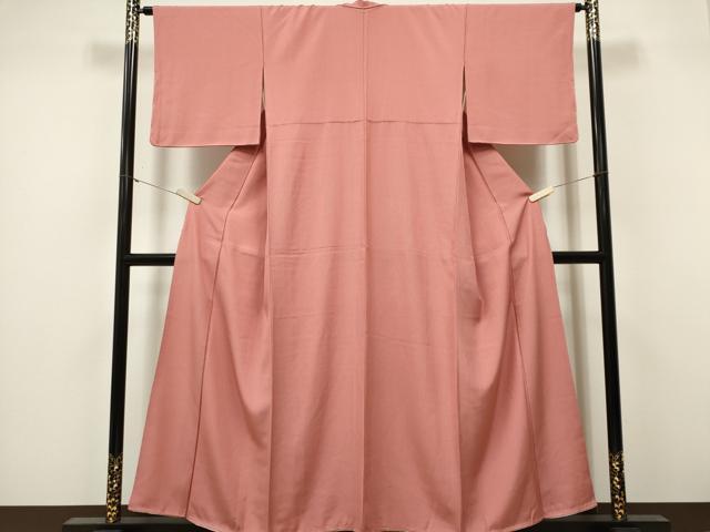 平和屋着物■江戸小紋　万筋　ピンク×白　正絹　逸品　未使用　CABF6614ou