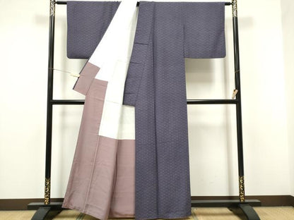 平和屋着物■上質な小紋　麻の葉文様　正絹　逸品　CABF6622ou