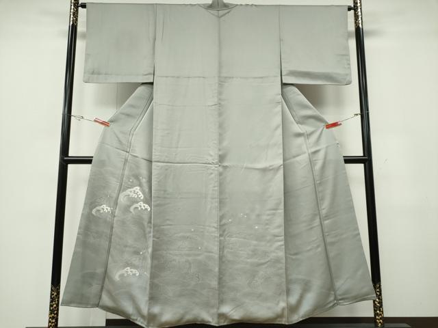 平和屋着物■色留訪問着　刺繍　立波文　正絹　逸品　CABF6624ou