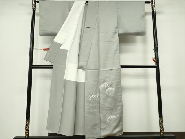 平和屋着物■色留訪問着　刺繍　立波文　正絹　逸品　CABF6624ou