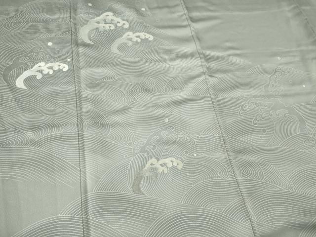 平和屋着物■色留訪問着　刺繍　立波文　正絹　逸品　CABF6624ou
