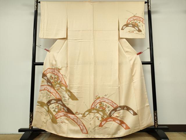平和屋着物■訪問着　絞り　草花文　金彩　正絹　逸品　CABF6627ou