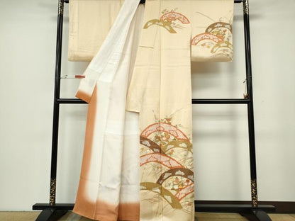 平和屋着物■訪問着　絞り　草花文　金彩　正絹　逸品　CABF6627ou