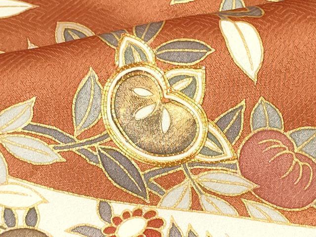 平和屋着物■色留訪問着　駒刺繍　立波枝花文　金銀彩　正絹　逸品　CABF6628ou