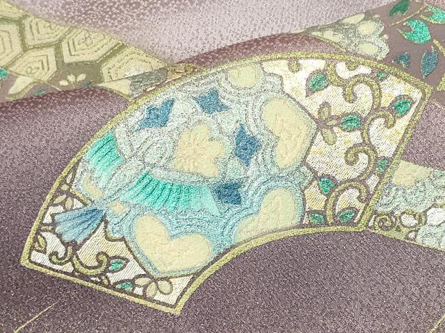 平和屋着物■訪問着　地紙草花文　暈し染め　金銀彩　正絹　逸品　CABF6632ou