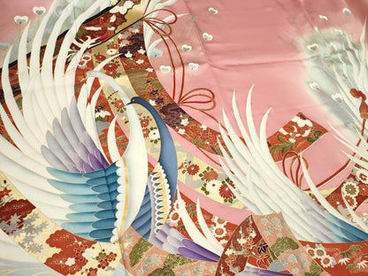 平和屋着物■豪華振袖　流水孔雀花文　暈し染め　金彩　正絹　逸品　CABF6633ou