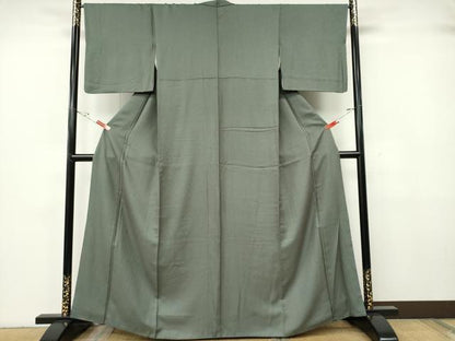 平和屋着物■上質な色無地　利休鼠色　正絹　逸品　CABF6638ou