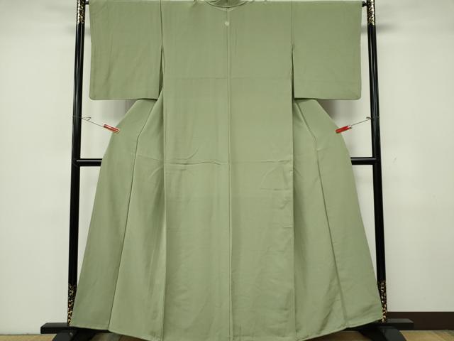平和屋着物■上質な色無地　裏葉柳色　正絹　逸品　CABF6642ou