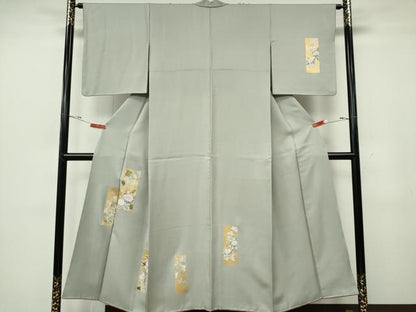 平和屋着物■訪問着　短冊花文　金彩　正絹　逸品　CABF6643ou